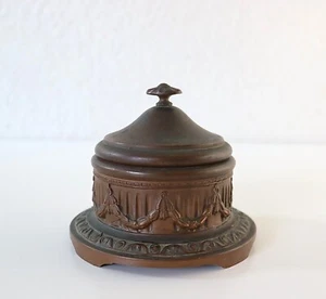 Antique Inkwell Patinated Art Nouveau/Arts & Crafts Bronze - Picture 1 of 9