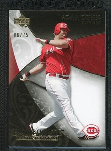 2007 Exquisite Collection Rookie Signatures Gold Baseball Card #73 Adam Dunn /75