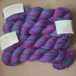 4 Hanks Shimmer (pre2019) by Knit Picks (70% Baby Alpaca/30% Silk) Stained Glass - Picture 1 of 4