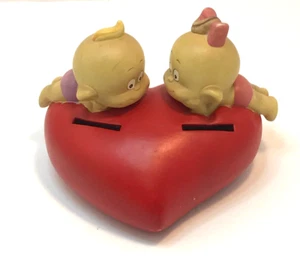 Salvadanaio Cupido Cuore L'amore condivide per il nostro futuro insieme Vintage Ceramica - Foto 1 di 15