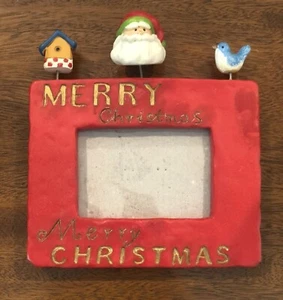 Vintage Christmas Santa Red Photo Picture Frame - Picture 1 of 6