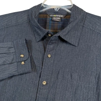 EXOFFICIO Mens Medium Long Sleeve Button Up Shirt Outdoor Hiking - Image 1 of 4