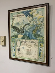 World War 1 WWI Discharge Poster IN THE SERVICE NATION 2nd Cavalry TX DAN SMITH - Bild 1 von 10