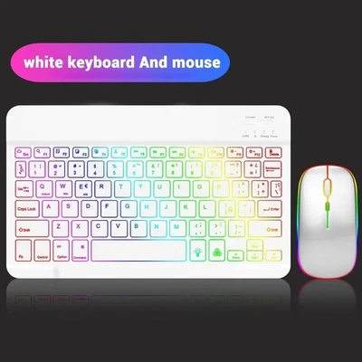 For Computer laptop Macbook Smart Wireless Bluetooth Keyboard LED Rechargeable - Image 1 of 4
