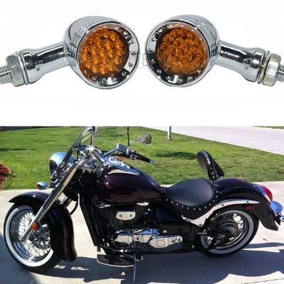 Pair Motorcycle LED Turn-Signal Lights For Suzuki Boulevard C50 M109R Savage 650 - Image 1 of 4
