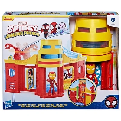 Spidey and His Amazing Friends Stark Tower Playset, Includes Iron Man Super Hero — 第 1/4 张图片