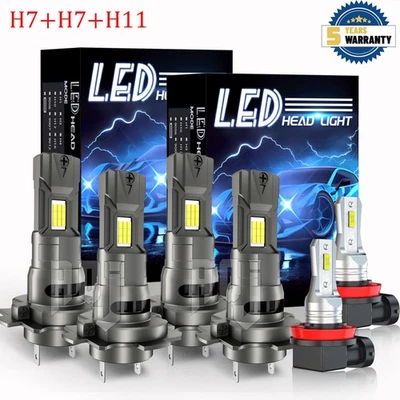 For BMW 323i 328i 335i 340i xDrive -6X 6000K white LED Headlight + Fog Lamp Bulb - Image 1 of 4