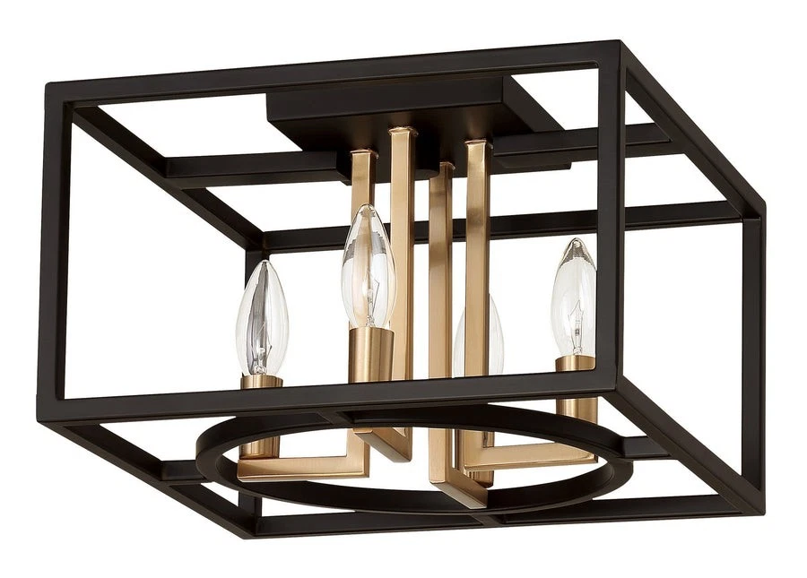 Eglo Lighting 204604A Mundazo Flush Mount Black and Brushed Gold