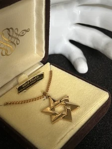 Collana con ciondolo stella di Davide in oro 12 kt pieno ebraico - Foto 1 di 6