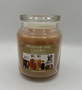 Plymouth Bay Candles by YANKEE Candle CINNAMON & SUGAR 21 oz Jar w Lid Vintage - Picture 1 of 4