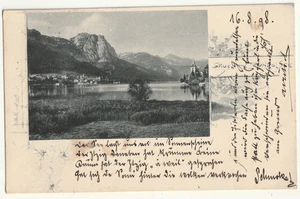 Grundlsee , Gruss vom Grundlsee, alte AK 1898 gel. - Bild 1 von 2