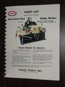 Sioux Model 645 & 645L Valve Grinder Manual SN 40001 & Up - Picture 1 of 1