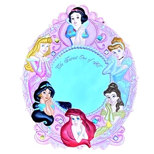Disney 3D Pink Wall Mirror The Fairest One Of All Snow-White-Cinderella - Picture 1 of 3