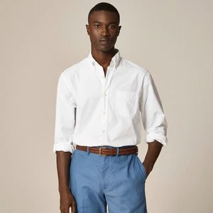 J.Crew Broken-in Organic Oxford Cotton Shirt Men S White Button Down Long Sleeve - Picture 1 of 7
