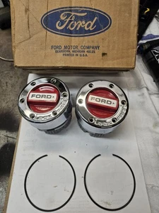 NOS Ford Red Dial Manual Locking Hubs Warn 9790 19 Spline F150 Bronco - Picture 1 of 3