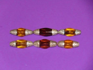 Vintage African Silver Capped Embellishment Focal Beads Lot of 6 NOS - Picture 1 of 19