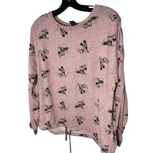 Disney Pink Minnie Mouse Women's Cozy Lounge Casual Comfy L Pajama Set - Picture 1 of 10