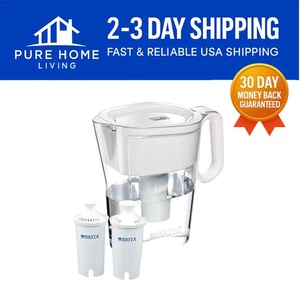 Clear Wave 10-Cup Water Pitcher with Flip-Top Lid for Easy Refilling & Filters - Picture 1 of 2