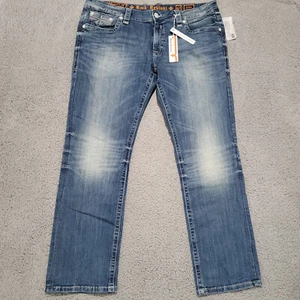 Pantalones de mezclilla Rock Revival "XANTHOS" Alt rectos para hombre talla 42x32 TOTALMENTE NUEVOS - Imagen 1 de 5
