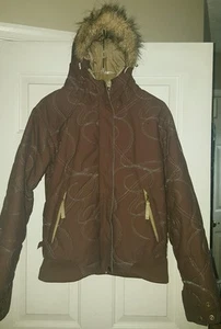 Ride Cell 5 Series Reißverschluss vorne braun komplett gefüttert Snowboardjacke Damen LARGE - Bild 1 von 5