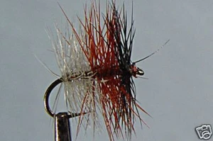 1x Mouche de peche Sèche Tricolore Foncée H10/12/14/16 fliegen fly mosca fliegen - Photo 1/1