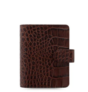 NUEVO Filofax Bolsillo Clásico Cocodrilo Organizador Planificador Diario Cuero Castaño-026014 - Imagen 1 de 5