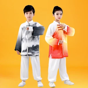 Unisex Girl Boy Kung Fu Suit 3 Pcs Chinese Martial Art Tai Chi Performance - Picture 1 of 15