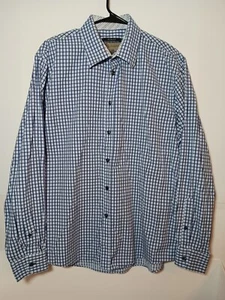 JBH By Jhane Barnes Slim Fit Dress Shirt Mens Sz XL Blue Check Long Sleeve - Picture 1 of 12