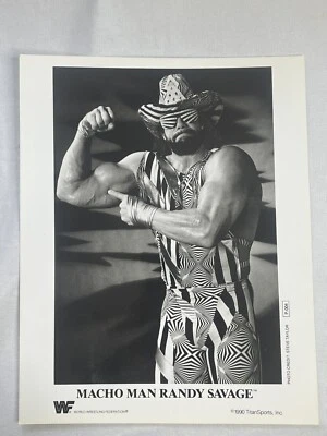 Vintage 1990 WWF Press Promo Macho Man Randy Savage Glossy Photo Steve Taylor - Image 1 of 4