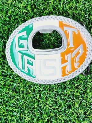 Bergamot Belt Buckle Got Irish Ireland flag Colors 2005 and bottle opener Pewter - Imagem 1 de 4