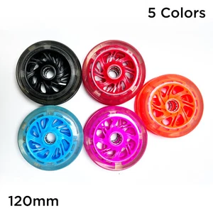 KIDS LED SCOOTER WHEELS 120MM LIGHTS FLASH RAZOR STUNT - UK - Picture 1 of 27