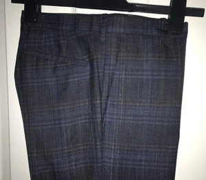 Paul Smith Wool/Silk/Linen Dress Trousers, Blue Plaid, Made in Italy W30 - £370 - Picture 1 of 10