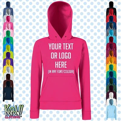 Custom Personalised Womens/Ladies Printed HOODIE Hen Party Gift-Your text/logo1 - Image 1 of 4