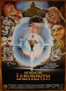 JIM HENSON DAVID BOWIE ORIGINAL VINTAGE LABYRINTH OUTSTANDING FILM POSTER - Bild 1 von 1