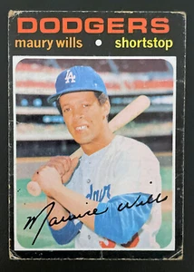 1971 Topps #385 - MAURY WILLS - LA Dodgers - POOR - Picture 1 of 4
