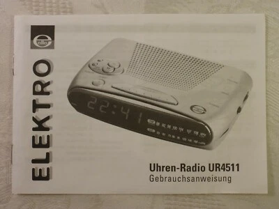 Antigua Guía De Usuario Reloj-Radio UR4511 Despertador 6 Páginas Alemán - Imagen 1 de 3