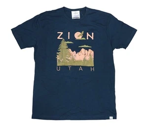 Kid Dangerous Zion National Park Crew Neck Short Sleeve T-Shirt M NWT Navy - Picture 1 of 1