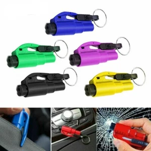 Emergency Window Glass Hammer Car Breaker Tool& Belt Cutter Key Chain 5PCS - Picture 1 of 12