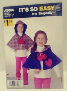 Poncho reversibile per bambini Simplicity It's So Easy #A8006/non tagliato - Foto 1 di 4