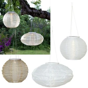 Große LED Solar Lampion-Laterne Hänge-Leuchte Lampions Partylaterne Hängelampe - Bild 1 von 14