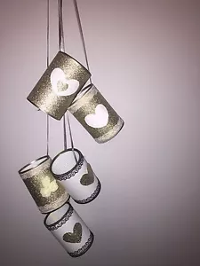 SaleLuxus Hochzeit Auto Dosen Dosen Gold und Weiß Hochzeitsbedarf Geschenk Deko - Bild 1 von 5