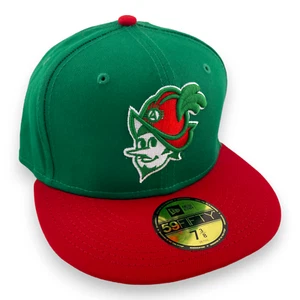 Cappello aderente New Era Albuquerque Dukes Vintage Logo Duke Rosso/Verde UV MiLB 59Fifty - Foto 1 di 7