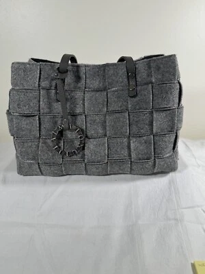 Bolso de Mano Alma Tonutti Gris Cremallera Tejido Lana Hecho en Italia Cartera Foto 1 de 4