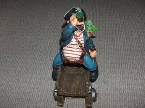 Pirate Captain Bootleg Rum Gold Cannon Figurine Wine Bottle Holder 13x7" approx - Picture 1 of 5