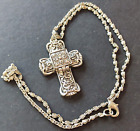 Vintage Necklace Pendant Silver-Plated Shaped Cross Opening - Cross Pendant