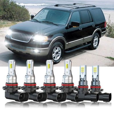 Комплект из 6 светодиодных фар для Ford Expedition 2003-2006 6500K + противотуманные фары - Изображение 1 из 4