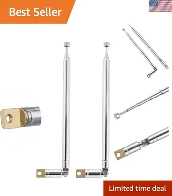 Серебряный телескопический радио антенна комплект - 2шт идеально подходит для FM и УКВ приема - Изображение 1 из 4