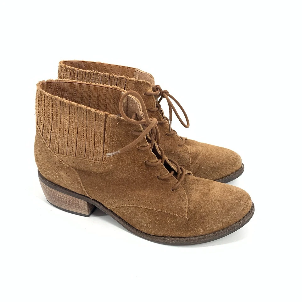 $215 Anthropologie Matisse Price Botines de Gamuza con Cordones 7.5 Para Mujer Marrón Boho Foto 1 de 4