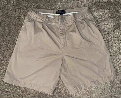 Polo Ralph Lauren Shorts Mens 33 Khaki Tyler Classic Chino Pleated Cotton Casual - Image 1 of 4