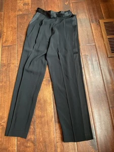 EMANUEL UNGARO Black Silk Tuxedo Pants Dressy Work Size 38/4 - Picture 1 of 5